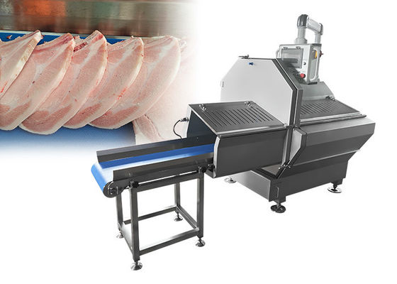 Große horizontale gefrorene Fleischschneidemaschine mit Portionsfunktion zum Schneiden von Schweinefleisch und Speck